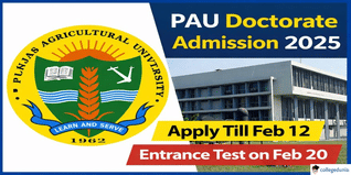 PAU Begins PhD Admission 2025 @phd.pau-apms.in; Apply By February 12